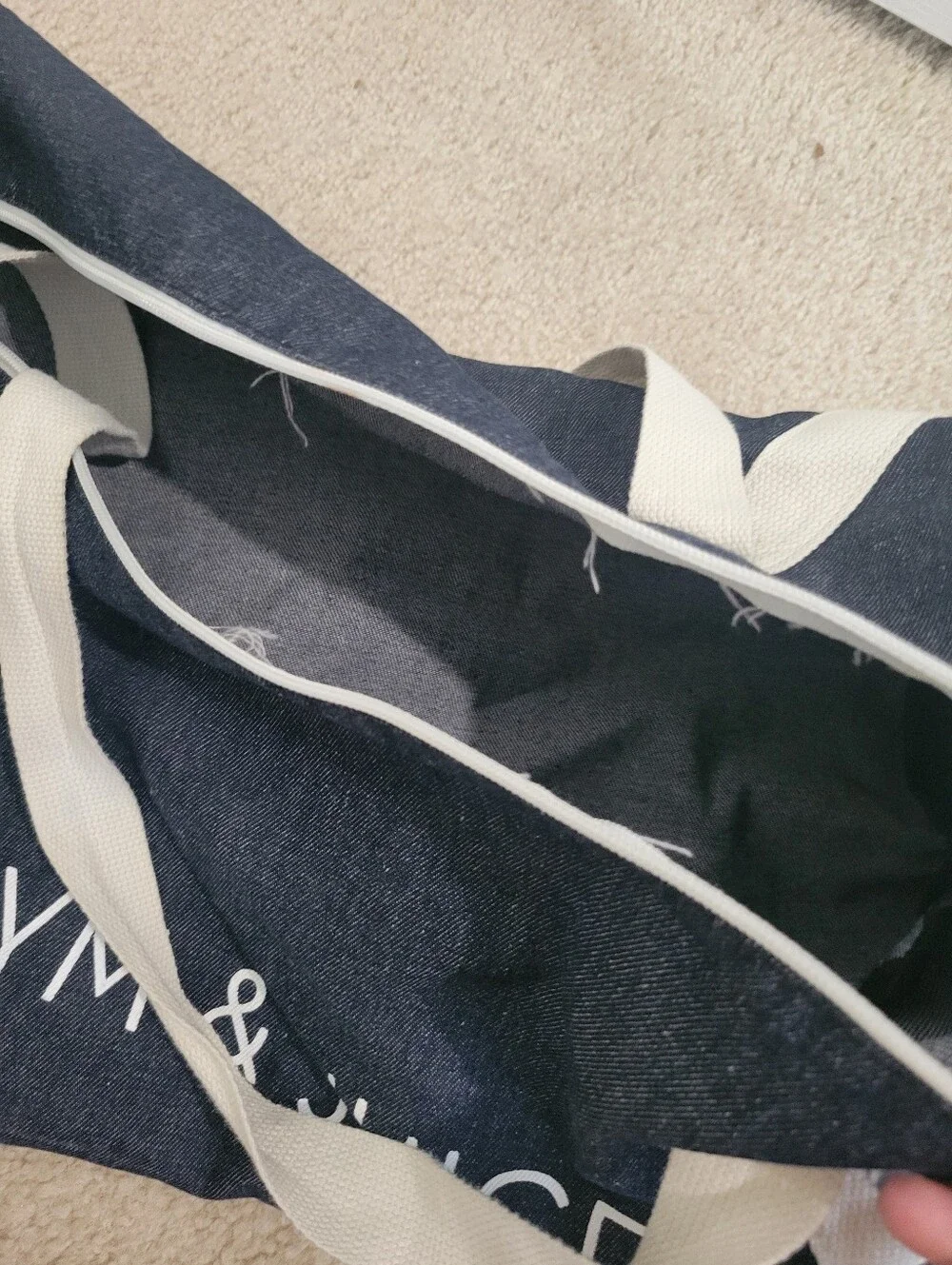 Private Party Gym & Juice Denim Gym Bag Duffle Travel Tote Weekender Workout bag